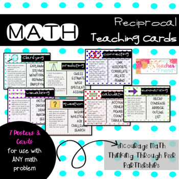 Preview of Math Reciprocal Teaching Cards and Anchor Chart Posters