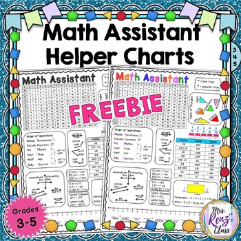 math reference sheet free student helper charts for grades 3 5