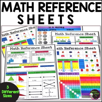 Preview of Math Reference Sheets Math Reference Charts