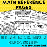Math Reference Pages | Interactive Math Notebook | Math IE