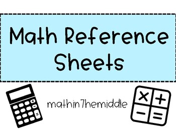 Preview of Math Reference Sheets (FREEBIE)