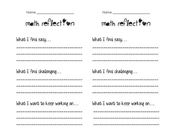 math reflection essay grade 9