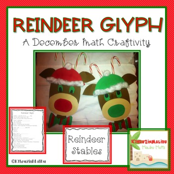 Preview of Reindeer Math Glyph Craftivity-Holiday/Christmas