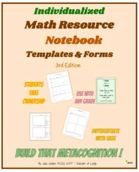 Preview of Math Resource Notebook Templates ~ Google version