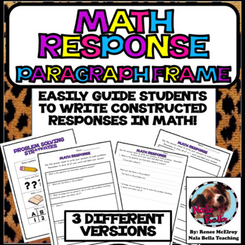 Preview of Math Response Paragraph Frame