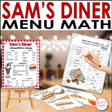 Math Restaurant Menu | Real-World Math | Diner Theme