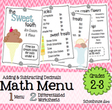 Math Restaurant Menu - The Sweet Tooth (2nd - 3rd)