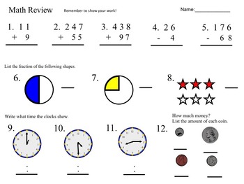 Preview of Math Review