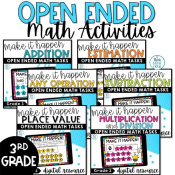 Preview of Math Review 3rd Grade Open Ended Problems End of the Year Activities