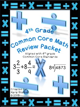 Preview of Math Review 4th grade 