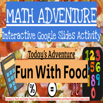 Preview of Math Review Activity Editable Template For 1st 2nd 3rd 4th grade  Food
