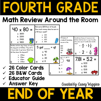 Preview of Math Review Around the Room End of Year Style: Fourth Grade Common Core