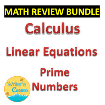 Preview of Math Test Prep Bundle: Calculus, Linear Equations, Prime Numbers,Review Quizzes