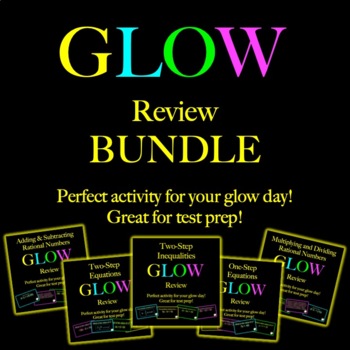 Preview of GLOW DAY | Test Prep | Math Review | 7th Grade | Equations, Inequalities, & More