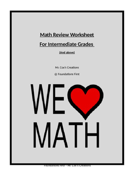 Preview of Math Review - Comprehensive Intermediate Skills