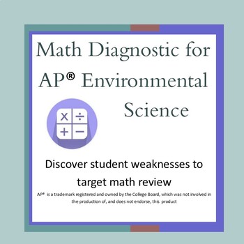 Preview of Math Review Diagnostic for AP Environmental Science (APES)-Distance Learning