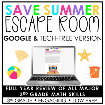 Preview of End of the Year Math Escape Room | 3rd Grade