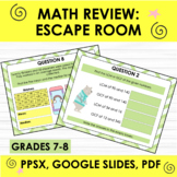 Math Review: Escape Room Grade 7-8