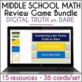 Middle School Math Review Games Truth or Dare Activities D