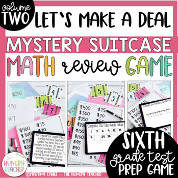 Preview of Math Review Game for 6th Grade Test Prep | Version Two Mystery Suitcase Game