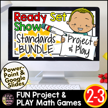 Preview of Math Games No Prep | 3rd Grade Test Prep | 2nd Grade Math Review | Google Slides