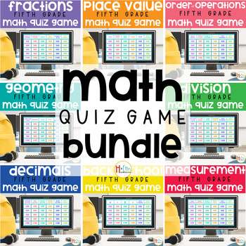 Preview of 5th Grade Math Quiz Show PowerPoint Games │Test Prep │ Georgia Standards Review