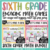 Math Review Games for 6th Grade Math Review and Test Prep Bundle