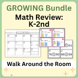 Math Growing Bundle for K, 1st, 2nd- Walk Around the Room-