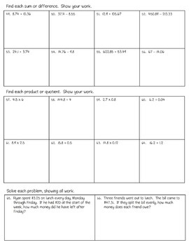 5th grade math review packet end of year math summer