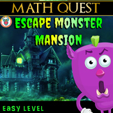 Halloween Math Activity Quest - Escape Monster Mansion (EASY)