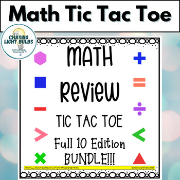 Preview of Math Review Tic Tac Toe - Full 10 Edition BUNDLE !!!