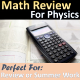 Math Review Worksheet for Physics Class