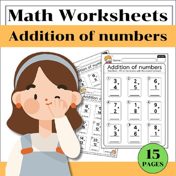 Preview of Math Review Worksheets for Addition, Grade 1, Grade 2, and Grade 3.
