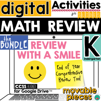 Preview of Math Review for Kindergarten Digital for Google Slides BUNDLE