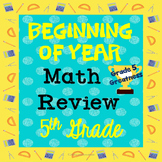 Math Review of 4th grade for NEW Fifth Graders Beginning of Year