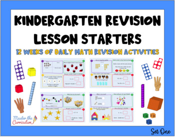 Preview of Math Revision Lesson Starters Kindergarten Set 1