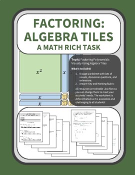 Preview of Math Rich Task | Factoring Polynomials with Algebra Tiles | Hands-On