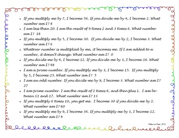 Math Riddle: What Number Am I? by Meidya Derni | TpT