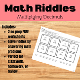 Math Riddles- Practice Multiplying Decimals to Decode the Riddles
