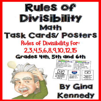 Preview of Rules of Divisibility Task Cards, + Set of 11 Divisibility Posters