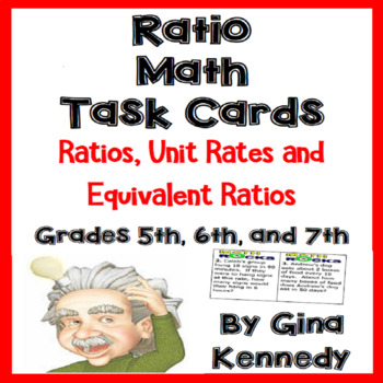Preview of Ratios Task Cards Unit Rates and Equivalent Ratios