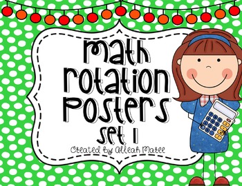 Preview of Math Rotation Posters Set 1 {Editable}