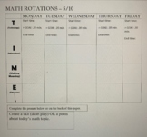 Math Rotation Trackers for the ENTIRE YEAR