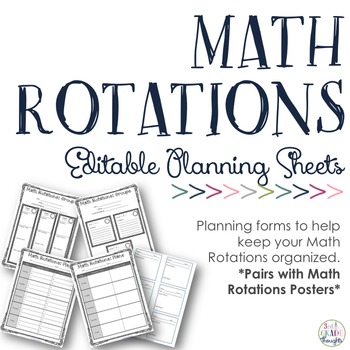 Preview of Math Rotations Planning Sheets {Editable PPT}