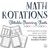 Math Rotations Planning Sheets {Editable PPT}