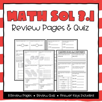 Preview of Math SOL 3.1 Review Pages (Place Value)
