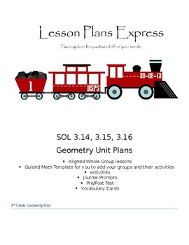 Preview of Math SOL 3.14, 3.15, 3.16 Geometry Unit Plans