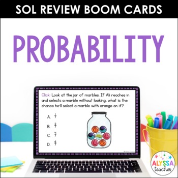 Preview of Math SOL Review Boom Cards | Probability (SOL 4.13)
