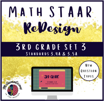 Preview of Math STAAR Redesign - 3rd Grade Addition/Subtraction - New Question Types