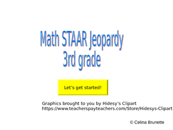 Preview of 3rd grade Math STAAR Review Jeopardy Game (36 questions)